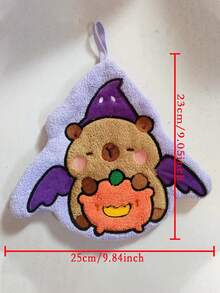 Halloween Capybara Hand Towel, Coral Fleece Super Absorbent Hand Towel For Kitchen, Bathroom, Easter Gift, Multi-Purpose Bathroom Kitchen Decorative Hand Towel Back To School - Multicolor - View 8