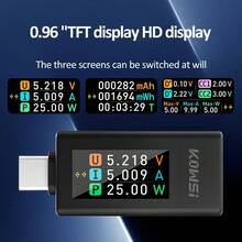 KWS-1902L Type-C Tester, 0.96 Inch Color Screen, Real-Time Voltage/Current/Power Monitoring, 3C Accessory, QC Testing Tool, Suitable For Smartphone/Laptop/Power Bank, With Adapter - Multicolor - View 7