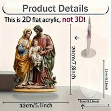 1 Piece 2D Flat Acrylic Virgin Mary Embracing Jesus Ornament, Religious Ornament, Housewarming Gifts, Home Desk Decoration, House Party Decoration, Outdoor Garden, Perfect Gift For Family And Friends