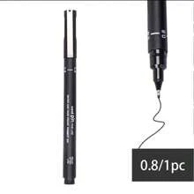 1 pieza Bolígrafo de punta micro de precisión / Bolígrafo de línea fina / Bolígrafo de dibujo técnico - Punta mediana impermeable, no tóxico, adecuado para bocetos y documentos de oficina, útiles escolares, de vuelta a la escuela