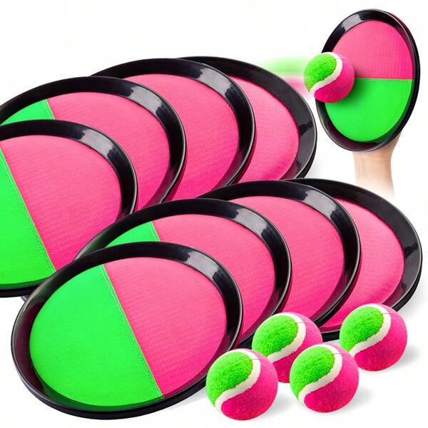 3/6 Stücke 18,5 cm klebrige Fangball Zielscheiben Set für Outdoor, interaktive Wurfballspiele, Aktivität für Rückzugsraum-Geschicklichkeitstraining, Ball-Sandsack-Set