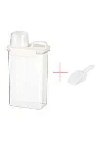 1 件大容量灰色洗衣液分配器带刻度 - 透明密封塑料容器 - 适合家庭和商业使用，一体式功能，液体洗涤剂分配器 - 白色 - 查看 15