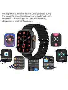 Microwear 2.2-Inch HD Touchscreen Smart Watch, Unisex, With Heart Rate, Blood Oxygen, Sleep Monitoring, IP68 Waterproof, Compatible With Android, IOS And IPhone - Black - View 7