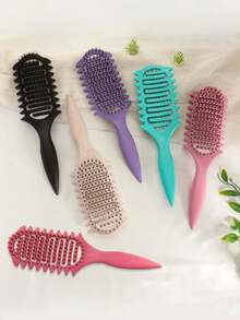 New Minimalist Solid Color Essential Hollow Out Comb, Elastic,Back To School,Travel Holiday Essentials,Hair Accessories For Women - Multicolor - View 5