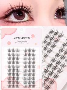 60pcs 12-14mm Natural-Looking C-Curl Soft Unique Criss-Cross Anime Style False Eyelashes, Suitable For Beginnerslash Clusters,Eyelash Clusters,Individual Eyelashes,Lashes,Fake Lashes - C - View 7