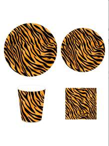 أطباق لحفلة بموضوع الحيوانات البرية، أطباق ورقية مطبوعة بنمط فرو النمر والفهد والزرافة بقطر 7/9 بوصة مناسبة لأعياد الميلاد والتجمعات الجماعية والتخييم والولائم، ديكورات خلفية لحفلات العودة للمدرسة والحفلات الزفاف والأحداث ذات موضوع الحيوانات البرية/الحديقة الحيوانية