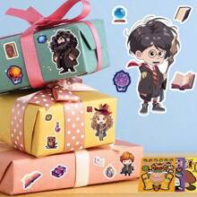 24pcs Wizarding School Theme Puzzle Toys Stickers DIY Handicrafts, Waterproof & Reusable