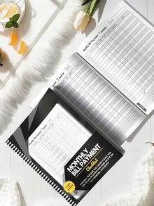 1 件每月账单追踪笔记本 - 螺旋装订账单支付整理器，办公用品个人计划器和成人日历，英语语言，学校用品，返校