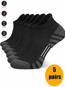 5 双男士透气运动踝袜，春秋休闲户外袜，适合跑步、旅行、徒步、篮球、露营40 件 36 件 30 件 24 件 20 件 12 件 10 件 6 件 2 件