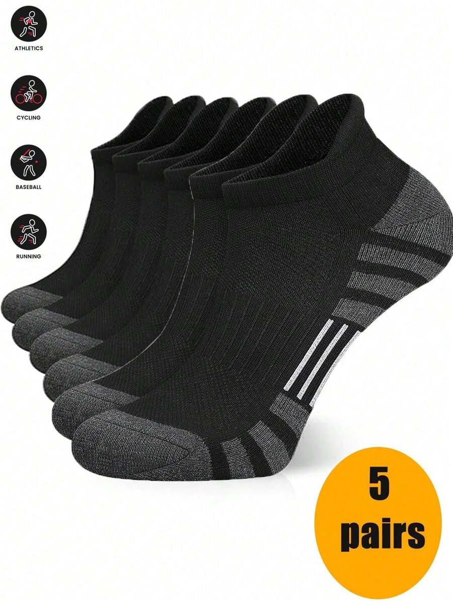 5 双男士透气运动踝袜，春秋休闲户外袜，适合跑步、旅行、徒步、篮球、露营40 件 36 件 30 件 24 件 20 件 12 件 10 件 6 件 2 件