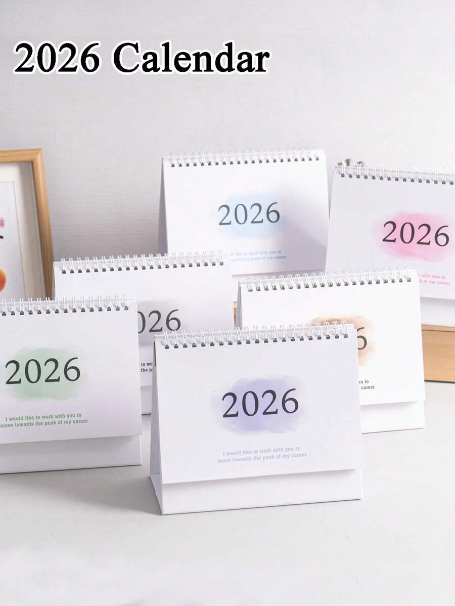 1PC 20252026.12 Desktop Calendar Cute Portable Calendar Planner