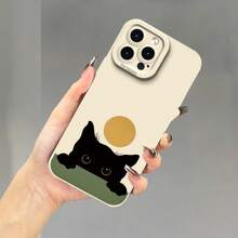 A Phone Case With A Black Cat And Moon Design, Featuring Soft Angel Eyes, A UV-Printed Matte Finish, And 360-Degree Full Protection, Compatible With IPhone 16 Pro Max, 16, 15 Pro, 14 Plus, 13, 12 Pro, 11 Pro Max, X, And XS Max. - 彩色 - 查看 2