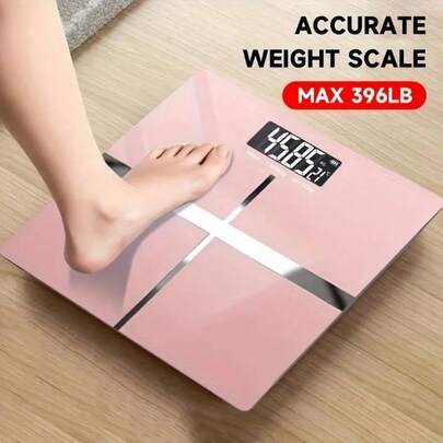 Upgraded Design, Enlarged Surface, 396 LB High-Strength & High-Precision Electronic Weight Scale, Smart Digital Bathroom Scale, Unlimited User, Automatic Recognition, HD LCD Display & Temperature Display, LB/KG Multi-Function Body Weighing Machine