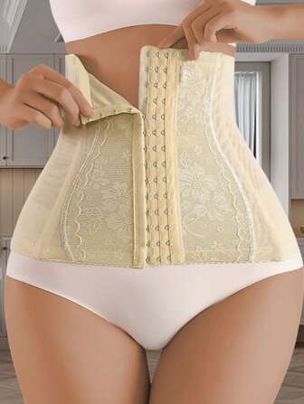 Women's Lace Adjustable Buckle Waist Cincher, Tummy Control Waist Trainer, Cross Elastic Waist Belt, Body Shaper