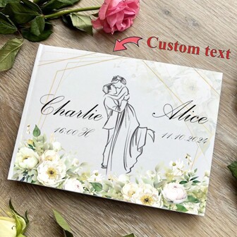 Personalized White, Green, Pink Wedding Guest Register, Custom Guest Register, Engagement Reception Signature Book, Wedding Anniversary Book, Bridal Shower Gift,Multi-Functional, ,Ornamental,Reusable,Exquisite,Stylish,High-Quality,Colorful,Modern,Custom,Personalized,Unique,Ideal Gifts For Him,Ideal Gifts For Her,Boyfriend,Dad,Girlfriend,Mom,Family,Friends,Tea Room,Home,Garden,Office,For Anniversaries,For Valentine's Day,For Mother's Day,For Birthdays,For Father's Day,For Graduation,For Weddings,For Housewarming