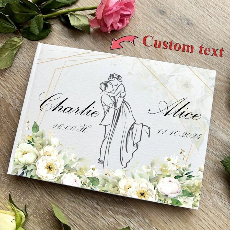 Personalisiertes weißes, grünes, rosa Hochzeitsgästebuch, individuelles Gästebuch, Verlobungsempfangs-Unterschriftenbuch, Hochzeitsjahrestags-Buch, Bridal-Shower-Geschenk, multifunktional, ornamental, wiederverwendbar, exquisit, stilvolle, hochwertige, farbige, moderne, individuelle, einzigartige, ideale Geschenke für ihn, ideale Geschenke für sie, Freund, Vater, Freundin, Mutter, Familie, Freunde, Teeraum, Zuhause, Garten, Büro, für Jahrestage, für Valentinstag, für Muttertag, für Geburtstage, für Vatertag, für Abschluss, für Hochzeiten, für Einweihung