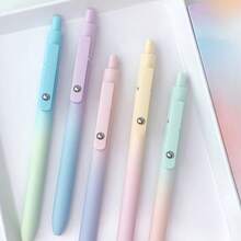 5 Packs Colorful Gel Pens In Gift Box - 0.7mm Black Ink, Quick-Dry & Smooth Writing - Low Center Of Gravity, Perfect Gift For School & Office - Black - View 4