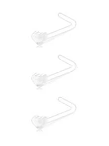 3 件/套休闲运动亚克力透明鼻环 Bioflex 男女适用，塑料透明鼻钉，工作用 L 形，身体透明穿孔固定器 20g 鼻环耳钉穿孔首饰，透明鼻钉，工作用透明鼻环，透明鼻穿孔塑料鼻环，隐形鼻环固定器，透明鼻环垫片，鼻固定器 - 無色 - 查看 13