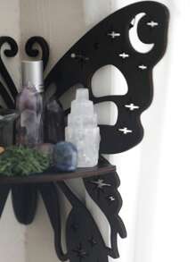 Butterfly Crystal Corner Shelf,Crystal Shelf Display Wooden Boho Wall Shelves,Crystal Holder Shelves Stands Christmas Home Decor,School Supplies,Back To School