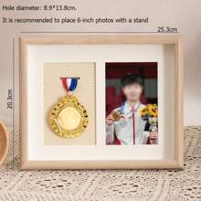 Marco de fotos exhibidor a prueba de polvo de madera para medallas de honor y medallas deportivas