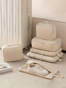 6 件旅行收纳袋衣物整理袋，用于行李、衬衫、内衣、胸罩、裤子的收纳，旅行必需品，旅行配件，旅行包，假期，返校，学校用品，宿舍必备品，大学 - 彩色 - 查看 4