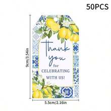 50 Buah Label Ucapan Terima Kasih Bertema Lemon, Label Gantung Kerajinan Lemon Vintage dengan Tali Rami untuk Perlengkapan Hadiah Pesta Pernikahan, Ulang Tahun, dan Liburan - MultiWarna - View 10