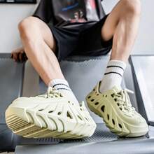 Męskie oddychające, siateczkowe sandały outdoorowe, nowe letnie wsuwane buty do wody, sportowe klapki plażowe, unisexowy design - Zielony - Zobacz 10