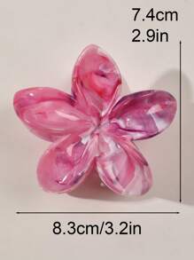 1 件波西米亚大理石渐变粉色花朵发夹，适合海滩、度假、春夏季发饰花朵发夹、学校用品、大学秋季配饰秋冬