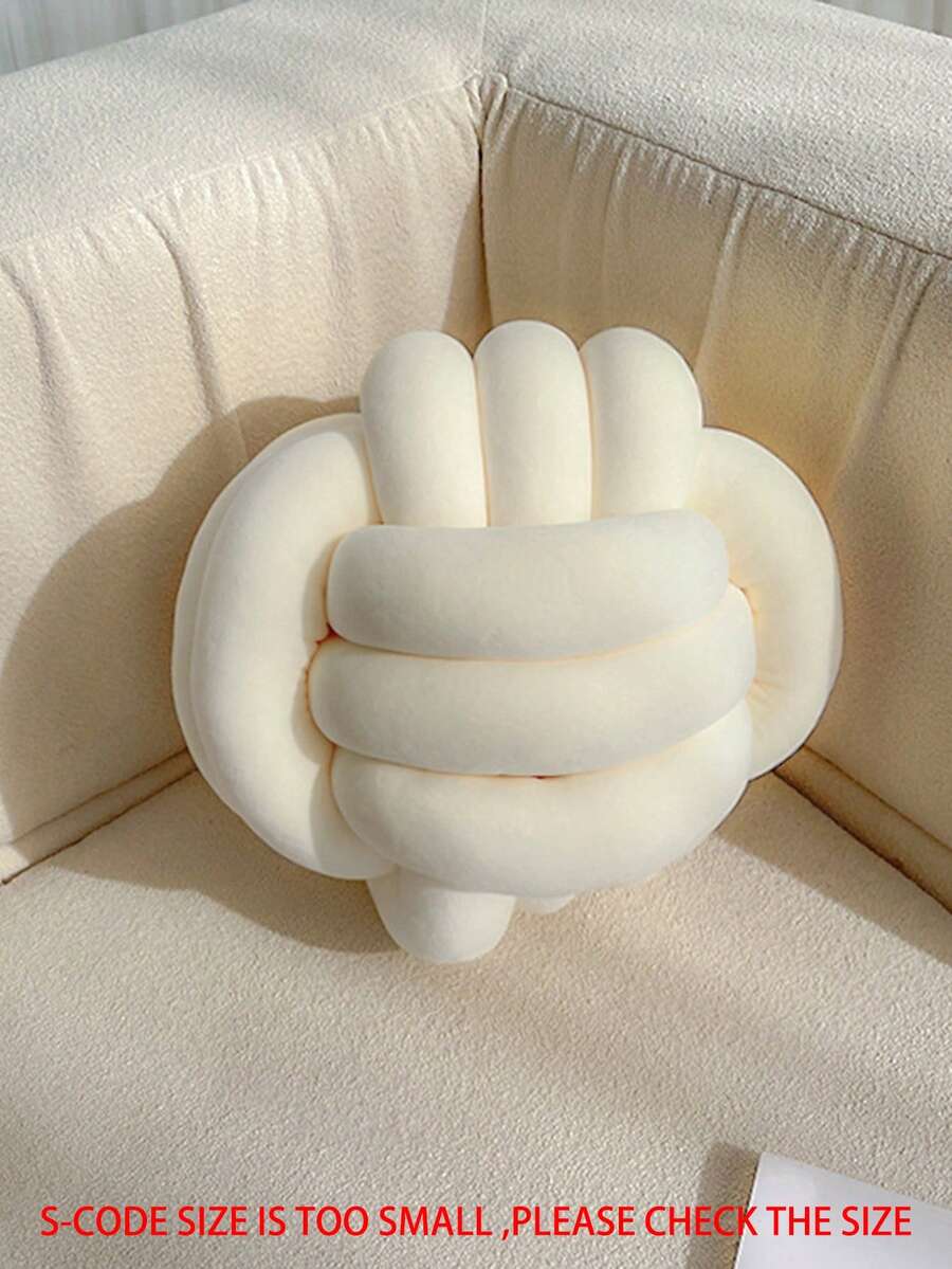 1 件手工纯色扭结球，装饰枕头，沙发茶几装饰，卧室床头装饰枕头，3 种尺寸可选，乳白色 - 乳白 - 查看 1