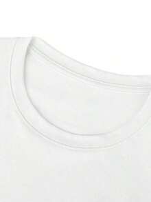 Made In Japan, Spring/Summer Cotton, Round Neck, Loose Fit, Versatile, Simple, English Print Short-Sleeve T-Shirt - White - View 3