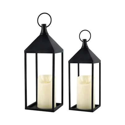 1pc Black Metal Farmhouse Lanterns - Decorative Candle Holders For Porch, Patio, Dining & Entryway - Romantic Triangle Design, Hand Wash Only - Perfect For Weddings, Halloween, Christmas & More (No Electronic Candle Included)
