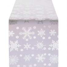 1pc White With Silver Snowflake Table Runner 11"X108", DIY Party Decor, Suitable For Home, Wedding, Birthday Party, Christmas, Banquet Table Decoration (White) - Multicolor - View 7