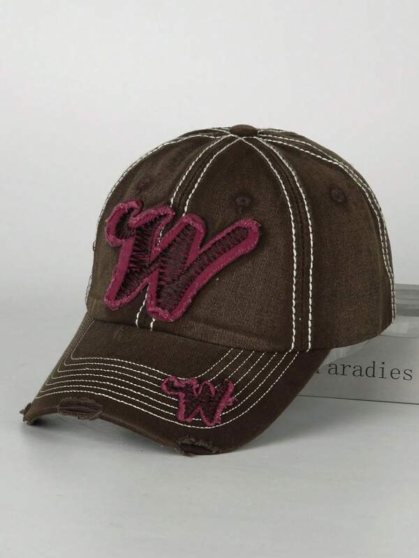 1 pieza Gorra de visera de poliéster para mujer con estampado de letras, estilo minimalista para deportes al aire libre y sol, gorra de béisbol ajustable y casual, unisex