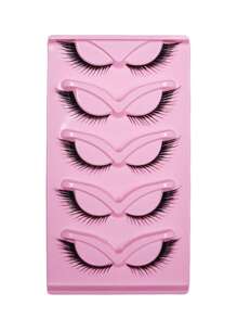 5 pares de pestañas postizas Cat Eye, pestañas largas con apariencia de ojos de gato, pestañas finas y atractivas con efecto alargador y grueso - Pestañas Ojos de Gato - Ver 7