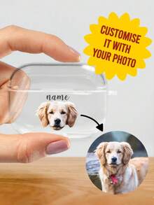 1pc Customized Image Earphone Protective Case, Personalized With People, Cartoon, Game Figures, TPU Soft Earphone Box, Customizable Text, Font, Color, DIY Anniversary Gift, Compatible With Apple Earphone 1/2/3/4/Pro/Pro2,2025phonecase - Clear - View 1