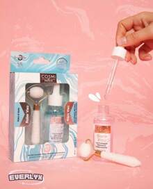 EverlyX Set de cuidado facial Premium con sérum y rodillo de jade - Fórmula con colágeno, vitamina C y niacinamida para una piel luminosa y reafirmada - Ideal para mejorar la elasticidad y reducir signos de fatiga - ✅ Entrega 24/72h a España (península)
