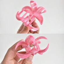 3pcs Plus Size Flower Hair Clips For Women, 7cm/2.76in, Casual Lightweight Plastic Hair Clips For Hawaiian Beach, Elegant And Fashionable, Suitable For High Volume Hair In Summer Hair Accessories Elegant Claw Clips, School Stuff, College
