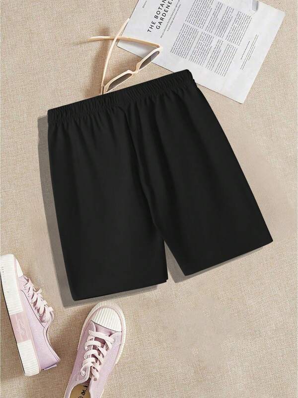 1 Stück Mädchen/Teenager Lässige Shorts mit locker sitzenden Taschen, bequemer Milchseide für Innen- und Außenbereich, geeignet für Frühling/Sommer/Herbst