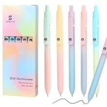 5 Packs Colorful Gel Pens In Gift Box - 0.7mm Black Ink, Quick-Dry & Smooth Writing - Low Center Of Gravity, Perfect Gift For School & Office - Black - View 1