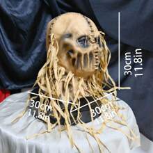 1 Stück Halloween Maske aus natürlichem Latex wiederverwendbar, gruselige Vogelscheuchen Maske, Horrorhaus, Party Rollenspiel Kostüm Accessoire Ferienfest Kostümparty Requisite