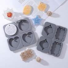 硅胶蜡香囊模具香薰空气清新剂适用于汽车壁橱浴室钥匙扣环氧铸造DIY手工艺品吊坠工艺品 - 灰色 - 查看 4