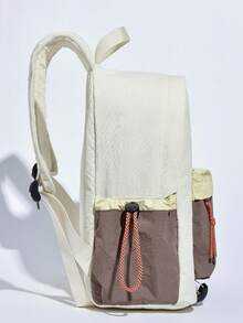 经典回归学校百搭时尚休闲多功能大容量简约便携旅行背包适合任何场合 - 黃色 - 查看 3