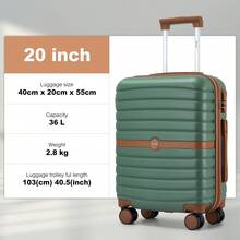 PP Suitcase 20"/24"/28" - Lightweight Hard-Shell Luggage With 4* 360° Wheels, TSA Lock | Hand Luggage & Travel Suitcases - 綠色 - 查看 7