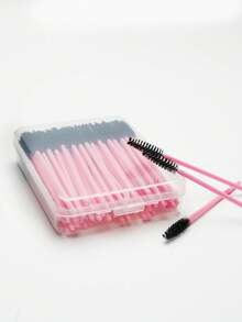 100pcs Crystal Solid Stem Eyelash Curler Brush, Eyelash Extension Makeup Tools Eyebrow Brush With Box - Multicolor - View 5