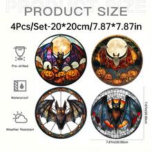 1 Pieza de Atrapasol de Acrílico con Estilo de Vitral de Murciélago y Calabaza Góticos - Decoración Vibrante de Halloween para el Hogar, Bar o Jardín, Ideas de Regalo Perfectas, Decoraciones de Halloween