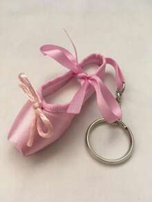 1个粉色缎面芭蕾舞鞋钥匙扣 - 优雅的芭蕾舞鞋配饰，带环扣，可用作包包挂饰、包链装饰、绳包吊坠、包包装饰、钥匙扣、包链配件、包包饰品，芭蕾舞者及爱人的婚礼回礼，女士生日礼物，节日礼物，舞蹈鞋 - 彩色 - 查看 9