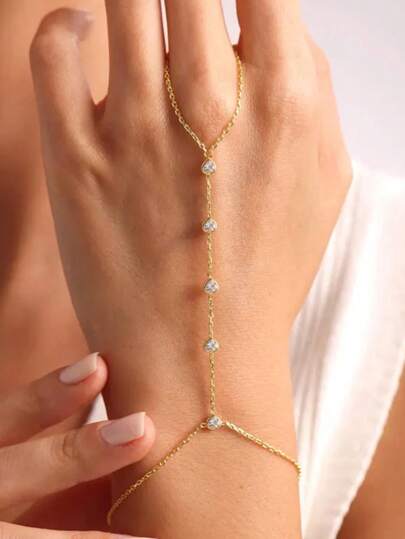 1 قطعة أساور بوهيمي من السلاسل الذهبية ذات الكريستال الدائري ، لليد والرسغ ، للاستخدام في الصيف والشاطئ