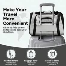 Secure Zipper Anti-Escape Pet Carrier Backpack | Spacious Ventilated Foldable Cat/Dog Travel Bag | Car & Airline Approved Collapsible Cage With Breathable Design - Light Grey - View 5