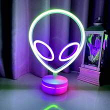 1 件鸡尾酒形 LED 霓虹灯，外星人，鸡尾酒 LED 灯适用于家庭卧室墙壁装饰，适用于房间、露营、酒吧、影响者直播、生日派对、求婚、情人节、母亲节、游戏室、家居装饰、派对装饰、圣诞节和其他节日装饰和礼物