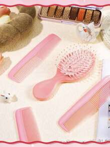 2 Stücke Mini Makronen Kissen Kamm - antistatische Kopfhautmassage Bürste mit Gummiborsten, 4 helle Farben, reisefreundliches Knoten lösendes und Styling Tool, geeignet für normales Haar, das perfekte Geschenk für ein Mädchen